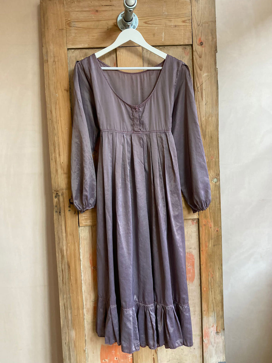 THE MILK MAID / Long Sleeve Viscose Taffeta Dress - Long